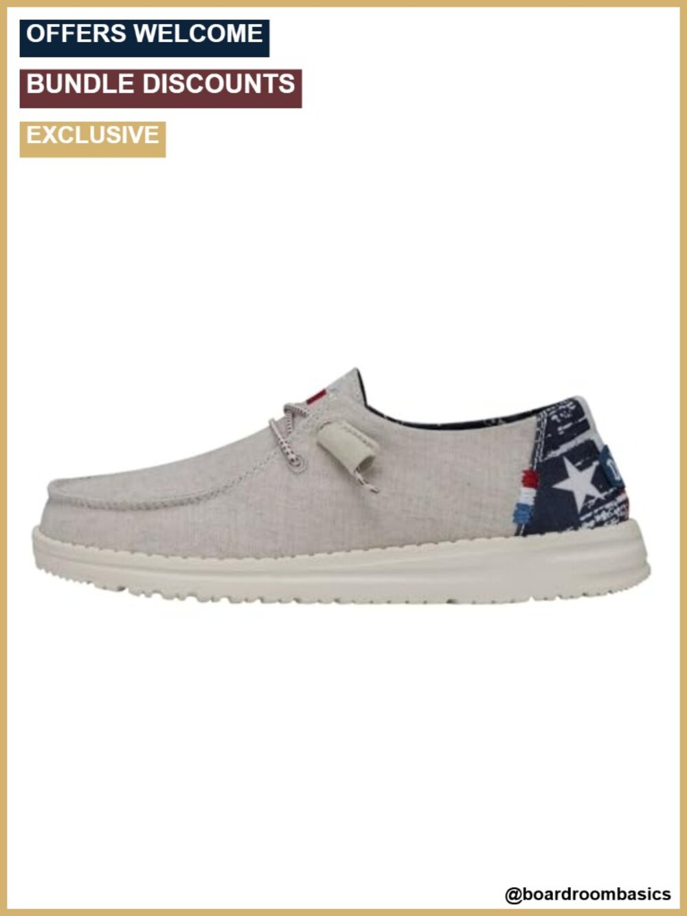 Girls HEYDUDE-style Wendy Star Loafers, Textile Fabric, Pull-On, Memory Foam
